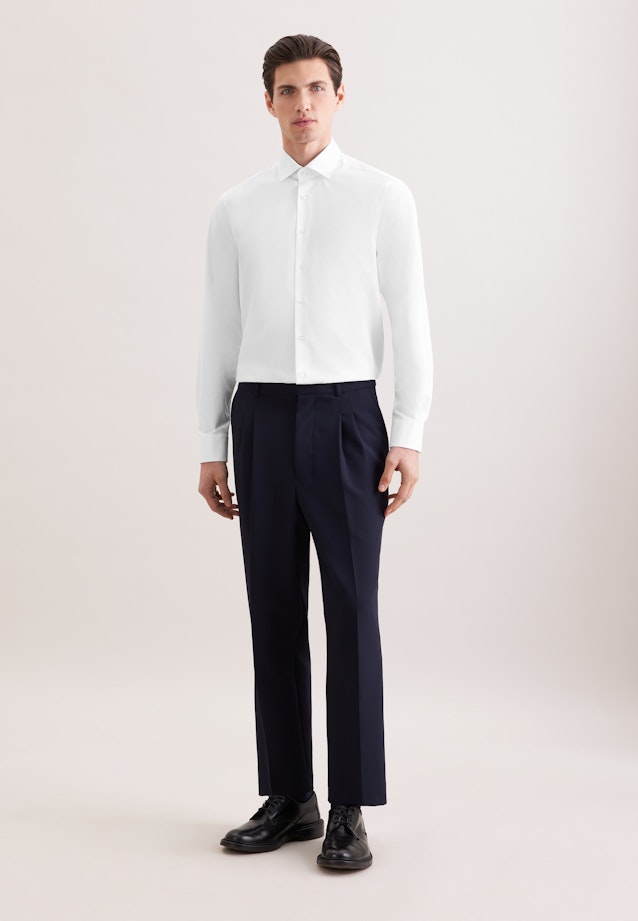 Regular Chemise Performance Uni in Blanc |  Seidensticker Onlineshop