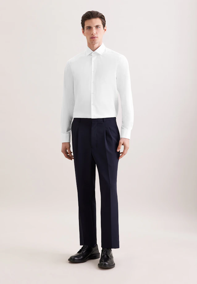 Regular Chemise Performance Uni in Blanc |  Seidensticker Onlineshop