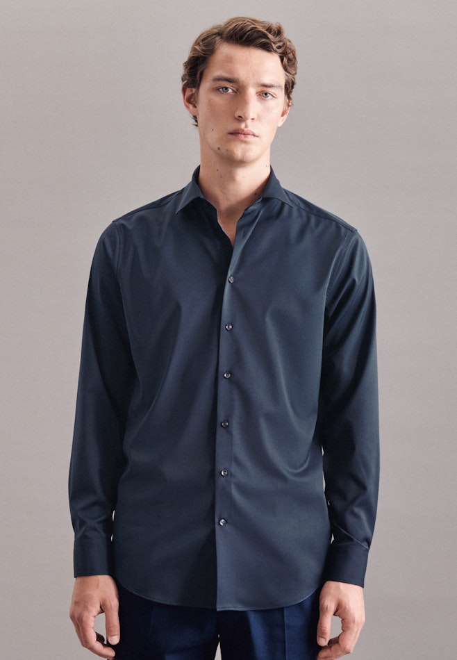 Performance shirt in Regular with Kent-Collar in Dark Blue | Seidensticker online shop