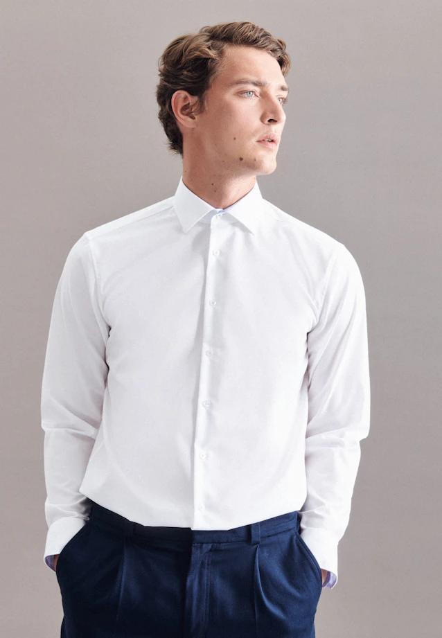 Regular Business Shirt Plain in White |  Seidensticker Onlineshop