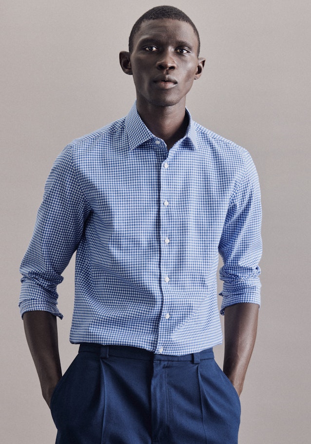 Easy-iron Twill Business Shirt in Slim with Kent-Collar in Light Blue | Seidensticker Onlineshop