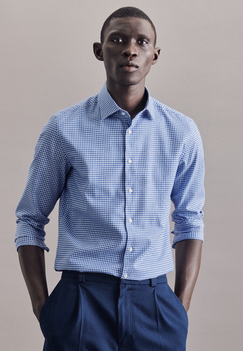 Easy-iron Twill Business Shirt in Slim with Kent-Collar