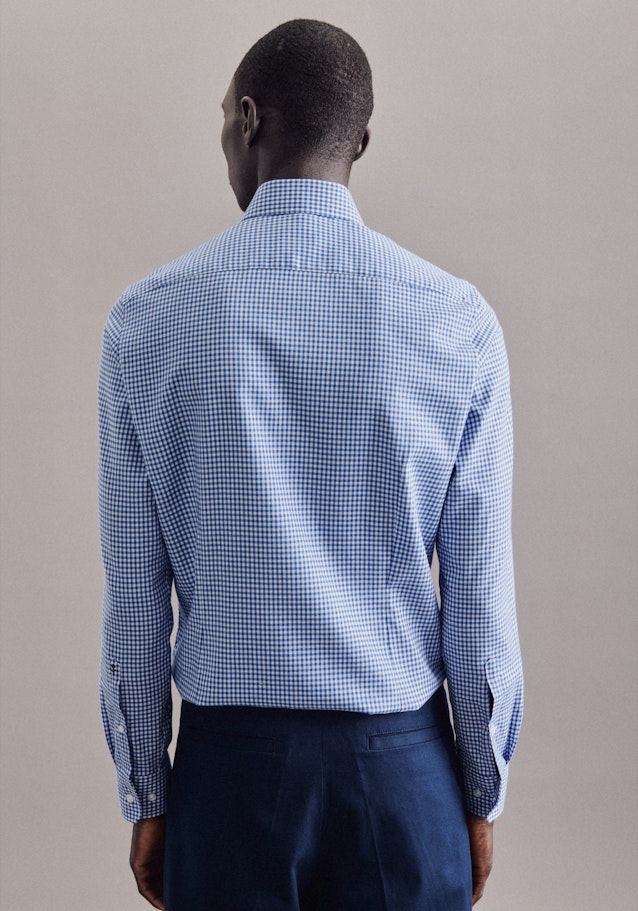 Bügelleichtes Twill Business Hemd in Slim mit Kentkragen in Hellblau | Seidensticker Onlineshop
