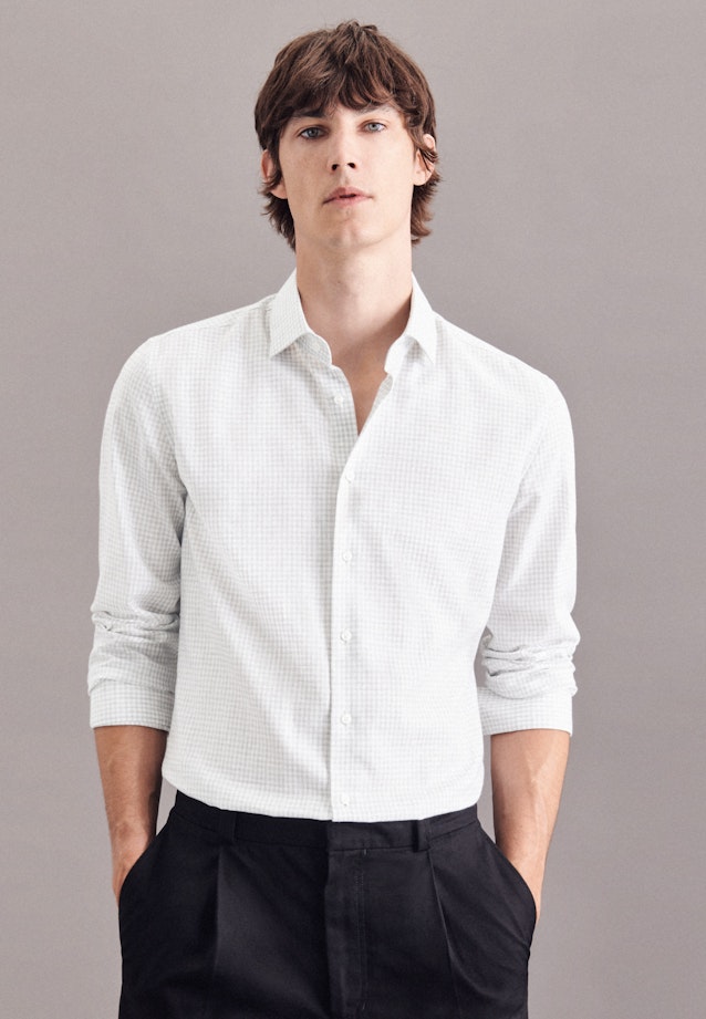 Slim Chemise Business carreaux in Gris |  Seidensticker Onlineshop