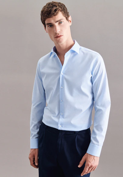 X-Slim Business Hemd Uni in Mittelblau |  Seidensticker Onlineshop