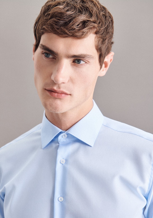 Bügelfreies Popeline Business Hemd in X-Slim mit Kentkragen in Mittelblau |  Seidensticker Onlineshop