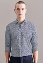 Shaped Business Shirt Print in Dark Blue |  Seidensticker Onlineshop