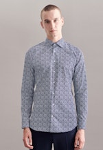Shaped Business Shirt Print in Dark Blue |  Seidensticker Onlineshop