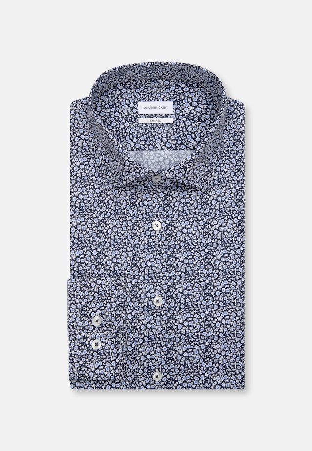 Shaped Business Shirt Print in Dark Blue |  Seidensticker Onlineshop