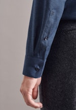 Shaped Business Shirt Plain in Dark Blue |  Seidensticker Onlineshop