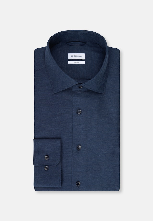 Shaped Business Shirt Plain in Dark Blue |  Seidensticker Onlineshop