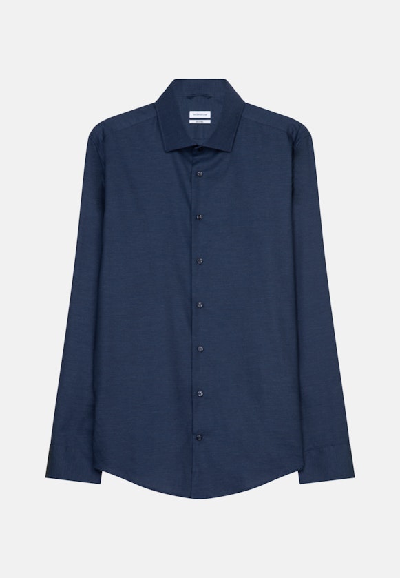Shaped Business Shirt Plain in Dark Blue |  Seidensticker Onlineshop