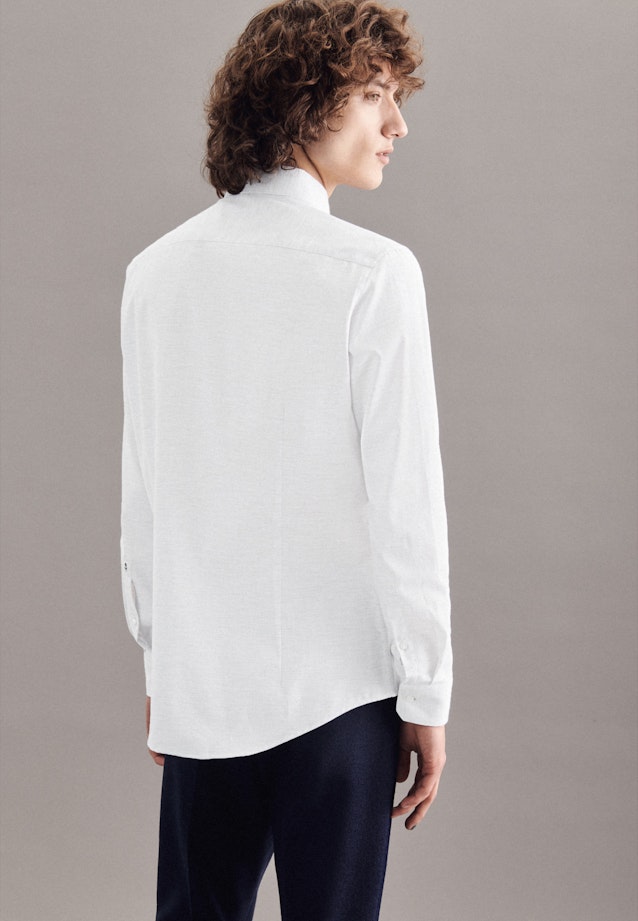 Bügelleichtes Twill Business Hemd in Shaped mit Kentkragen in Grau |  Seidensticker Onlineshop