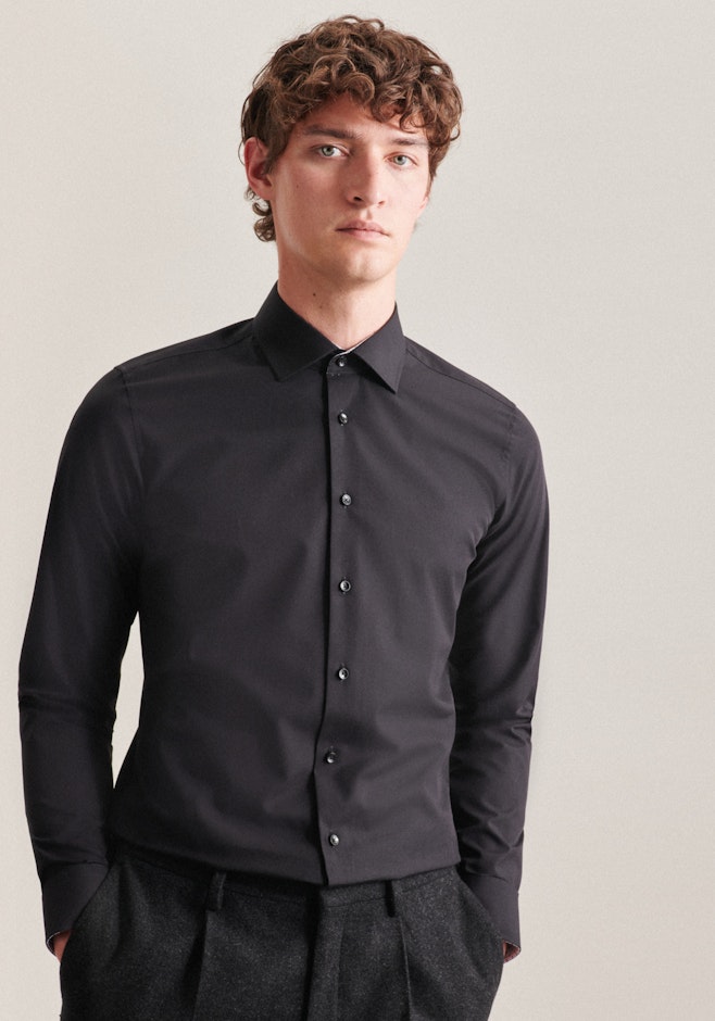 X-Slim Business shirt Uni in Black | Seidensticker online shop