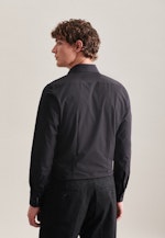 Chemise Business X-Slim Fil à fil Col Kent in Noir |  Seidensticker Onlineshop