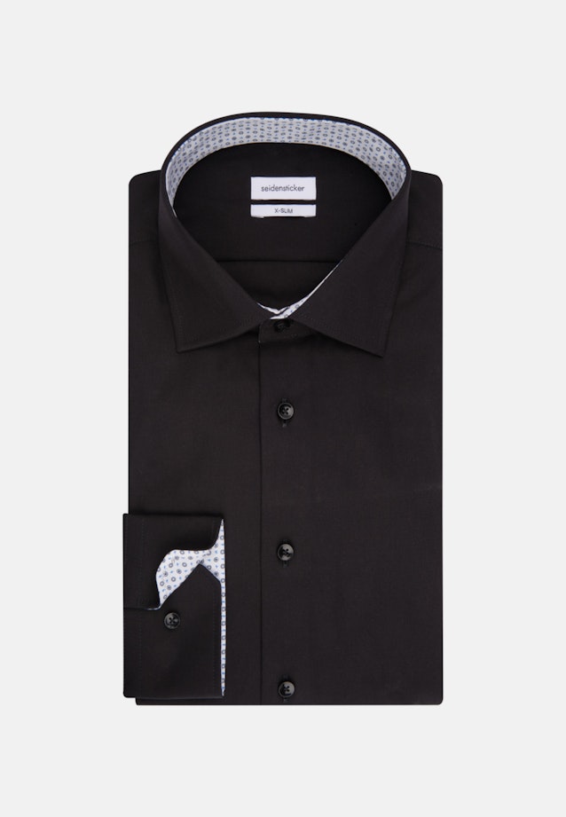 Non-iron Fil a fil Business Shirt in X-Slim with Kent-Collar in Black |  Seidensticker Onlineshop