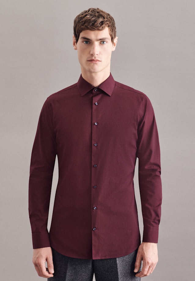 Non-iron Poplin Business Shirt in X-Slim with Kent-Collar in Red |  Seidensticker Onlineshop