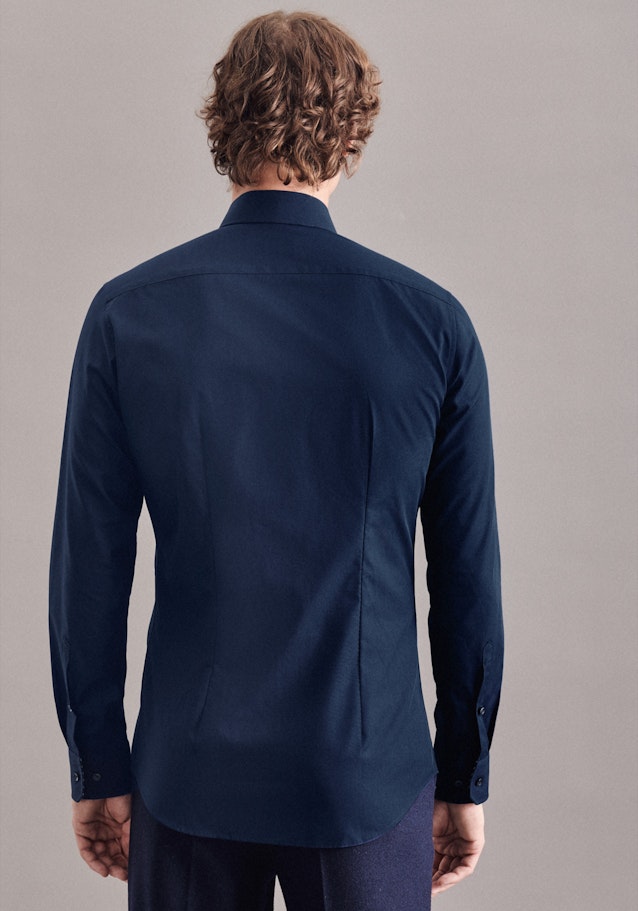 Non-iron Fil a fil Business Shirt in X-Slim with Kent-Collar in Dark Blue | Seidensticker Onlineshop