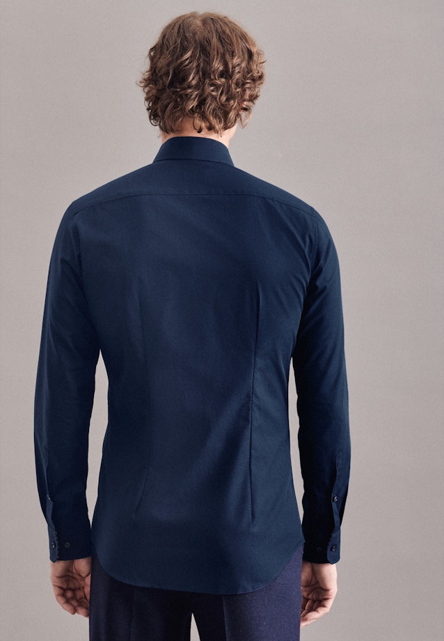 Non-iron Fil a fil Business Shirt in X-Slim with Kent-Collar in Dark Blue |  Seidensticker Onlineshop