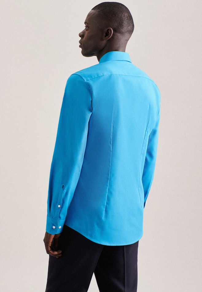 Non-iron Fil a fil Business Shirt in X-Slim with Kent-Collar in Turquoise | Seidensticker online shop