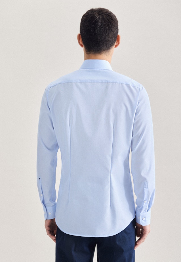 Bügelfreies Fil a fil Business Hemd in X-Slim mit Kentkragen in Mittelblau | Seidensticker Onlineshop