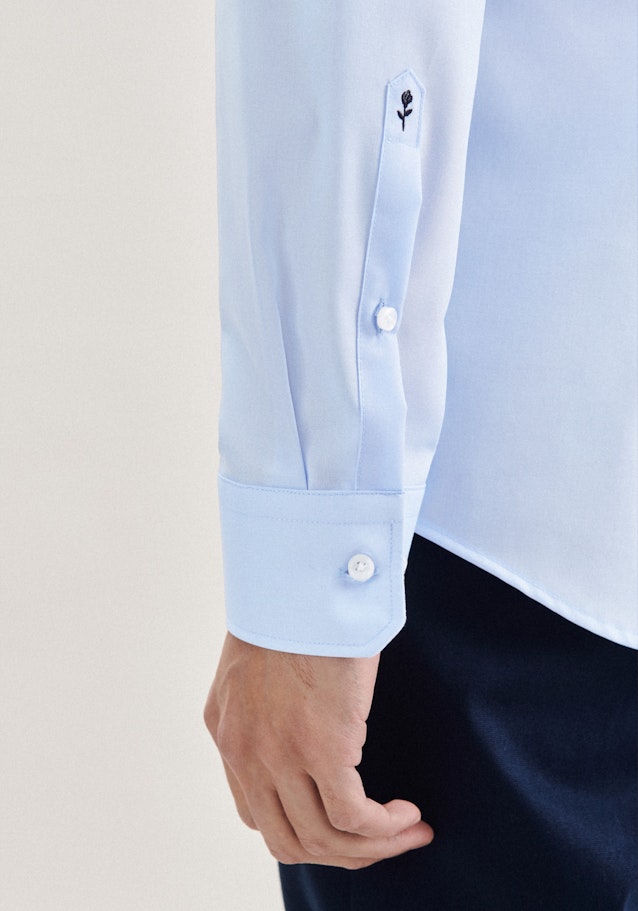 Non-iron Fil a fil Business overhemd in X-Slim with Kentkraag in Middelmatig Blauw |  Seidensticker Onlineshop