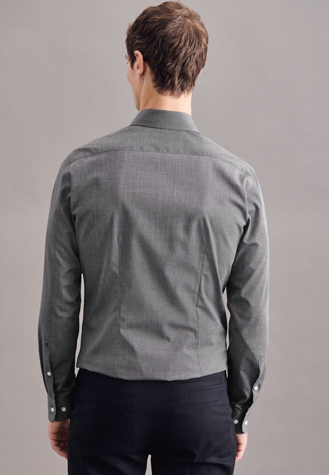 Chemise Business X-Slim Fil à fil Col Kent dans Gris | Boutique en ligne Seidensticker