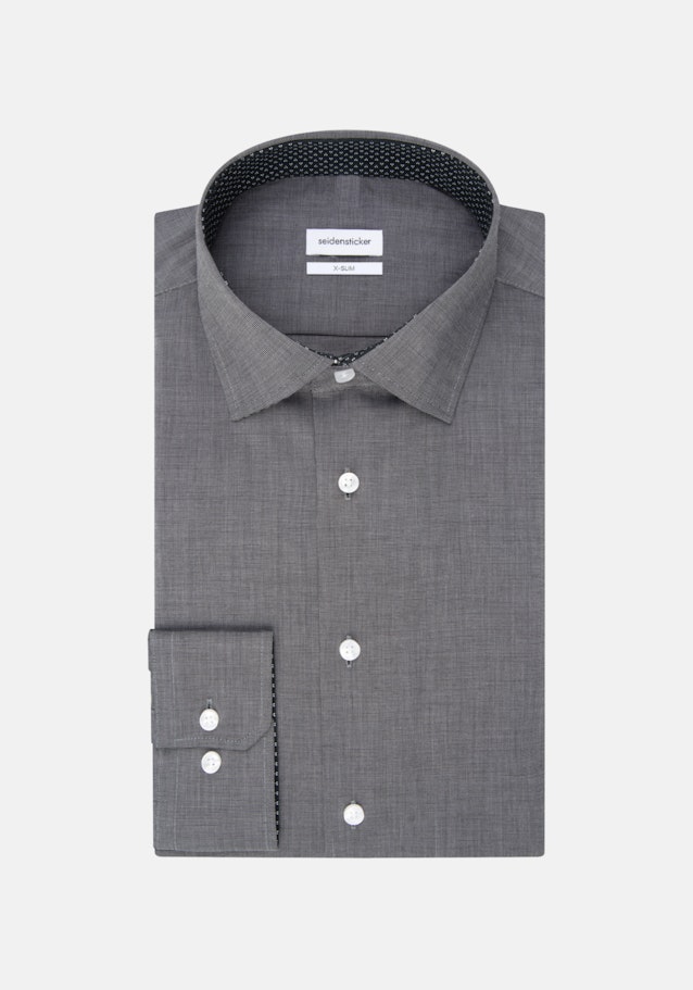 Non-iron Fil a fil Business overhemd in X-Slim with Kentkraag in Grijs |  Seidensticker Onlineshop
