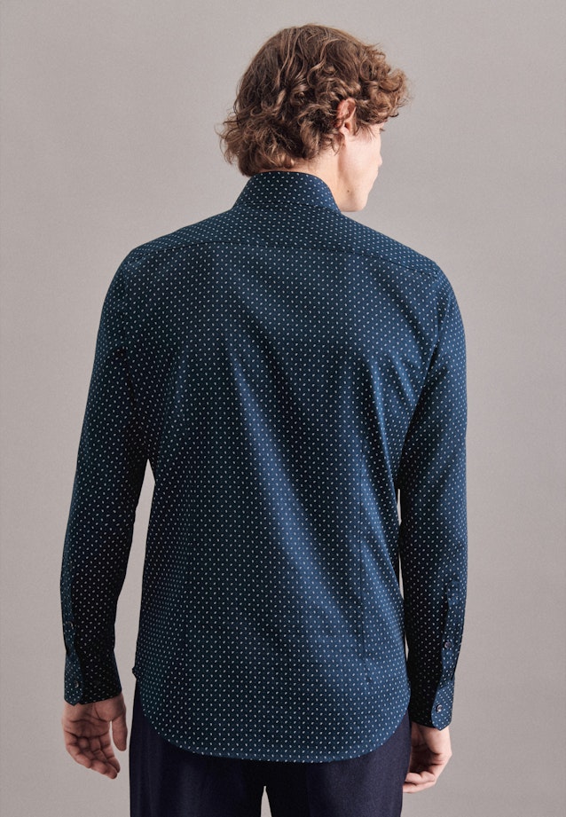 Slim Business Hemd Print in Dunkelblau |  Seidensticker Onlineshop