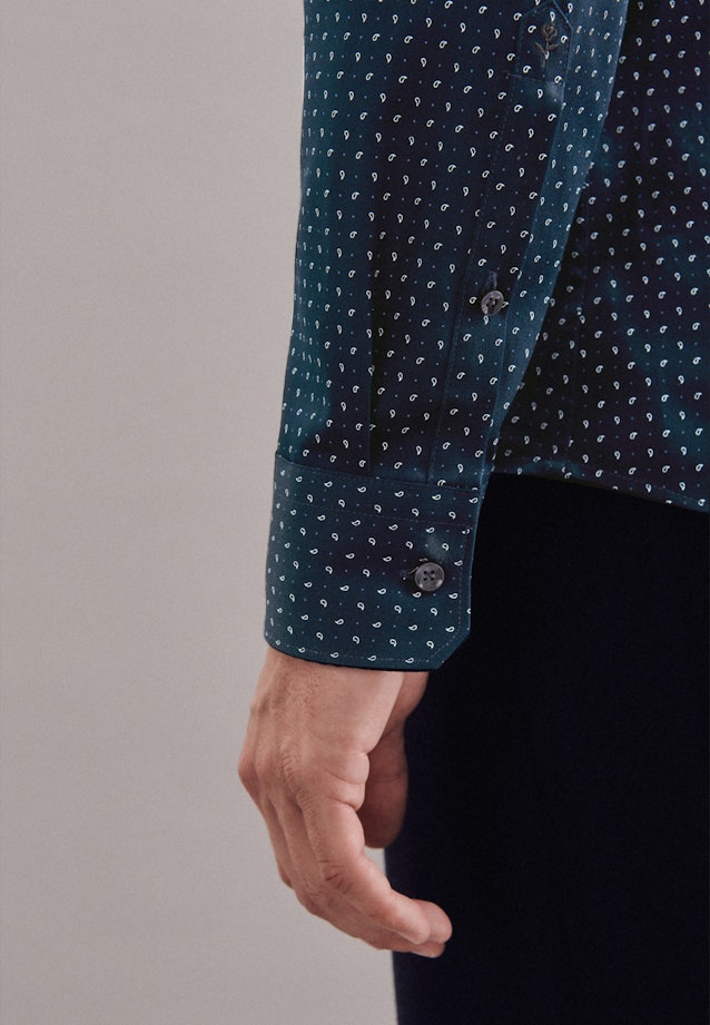Slim Business Hemd Print in Dunkelblau |  Seidensticker Onlineshop