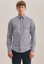 Shaped Business Hemd Karo in Dunkelblau |  Seidensticker Onlineshop