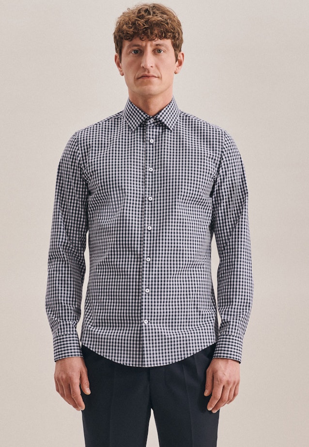 Shaped Chemise Business carreaux in Bleu Foncé |  Seidensticker Onlineshop