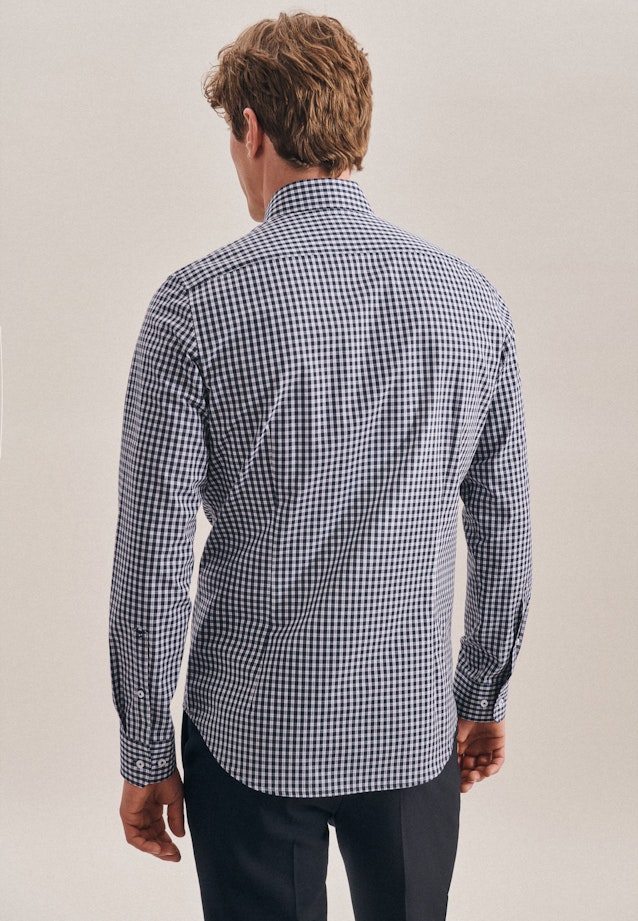 Shaped Business Hemd Karo in Dunkelblau |  Seidensticker Onlineshop