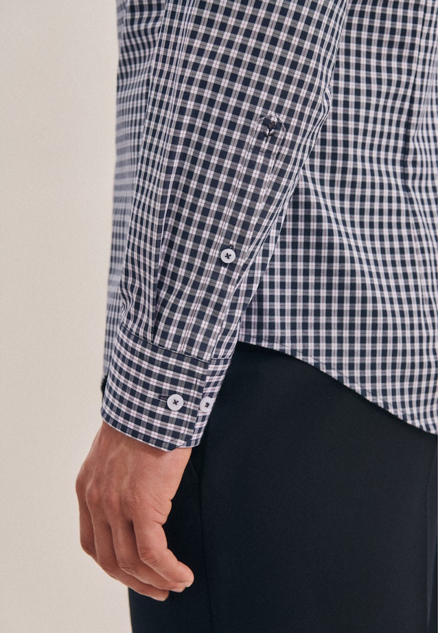 Shaped Business Hemd Karo in Dunkelblau |  Seidensticker Onlineshop