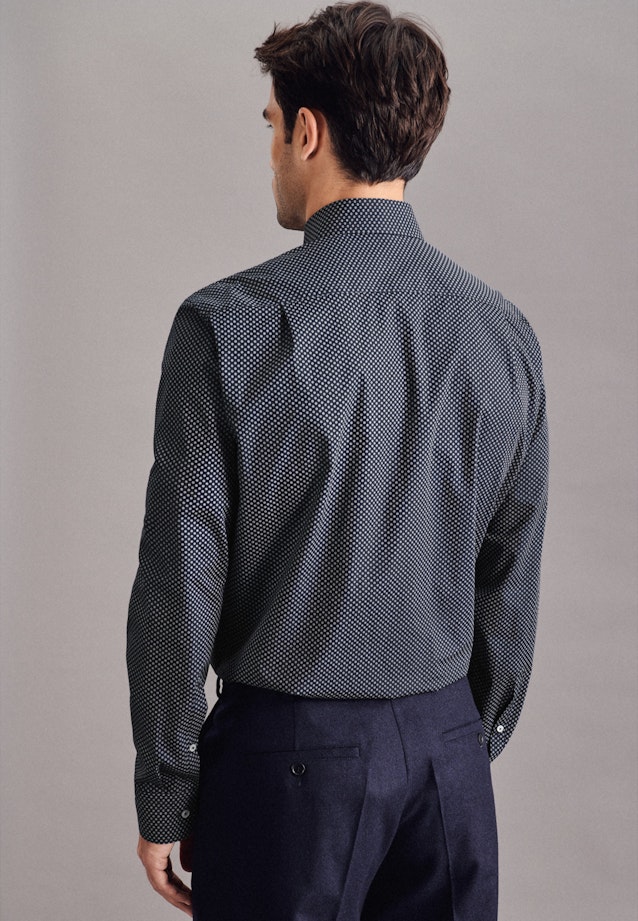 Regular Business Hemd Print in Dunkelblau |  Seidensticker Onlineshop