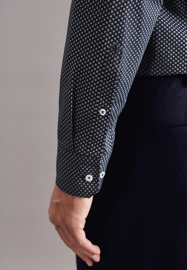 Regular Business Hemd Print in Dunkelblau |  Seidensticker Onlineshop