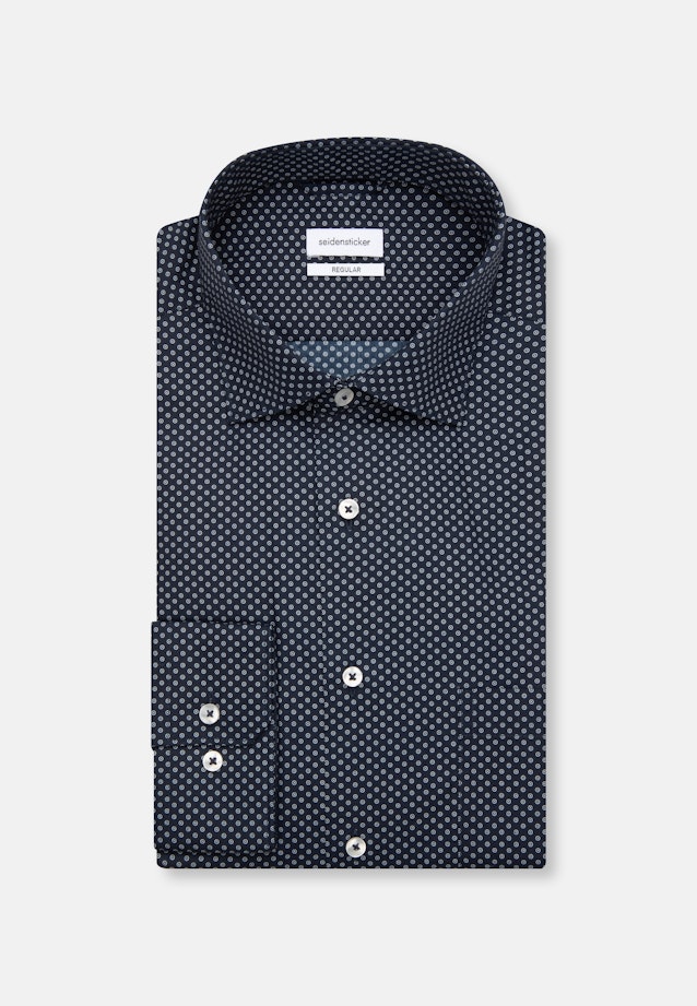 Regular Business Hemd Print in Dunkelblau |  Seidensticker Onlineshop