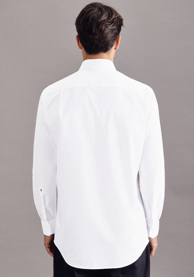 Bügelleichtes Twill Business Hemd in Regular mit Kentkragen in Weiß |  Seidensticker Onlineshop
