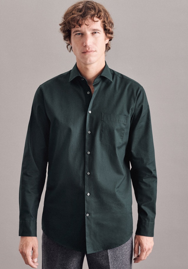 Easy-iron Twill Business Shirt in Regular with Kent-Collar in Green |  Seidensticker Onlineshop