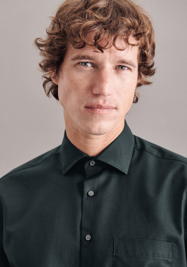 Easy-iron Twill Business Shirt in Regular with Kent-Collar in Green |  Seidensticker Onlineshop