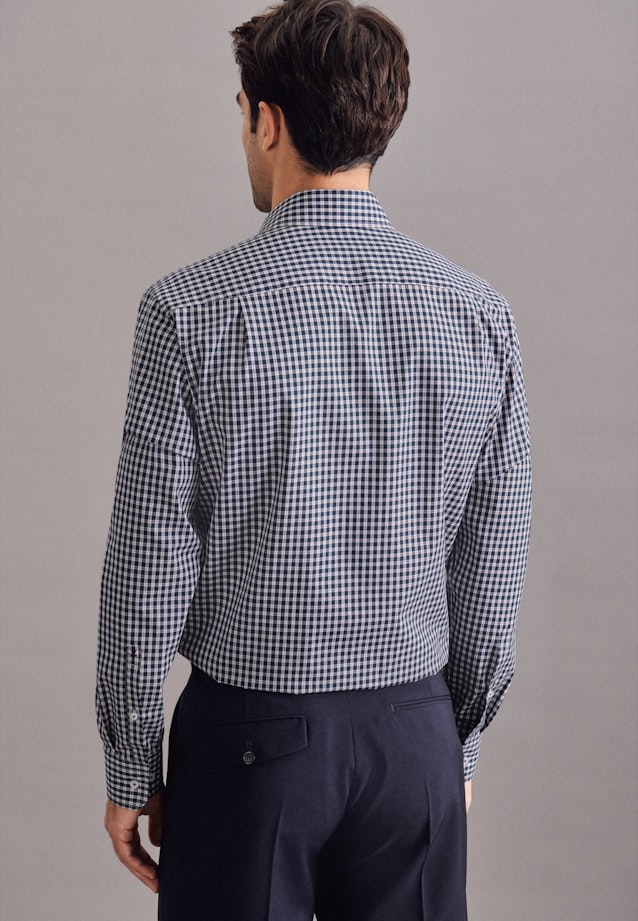Regular Business Hemd Karo in Dunkelblau |  Seidensticker Onlineshop