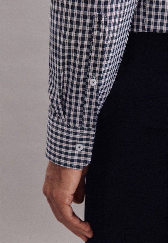 Regular Business Shirt Check in Dark Blue |  Seidensticker Onlineshop