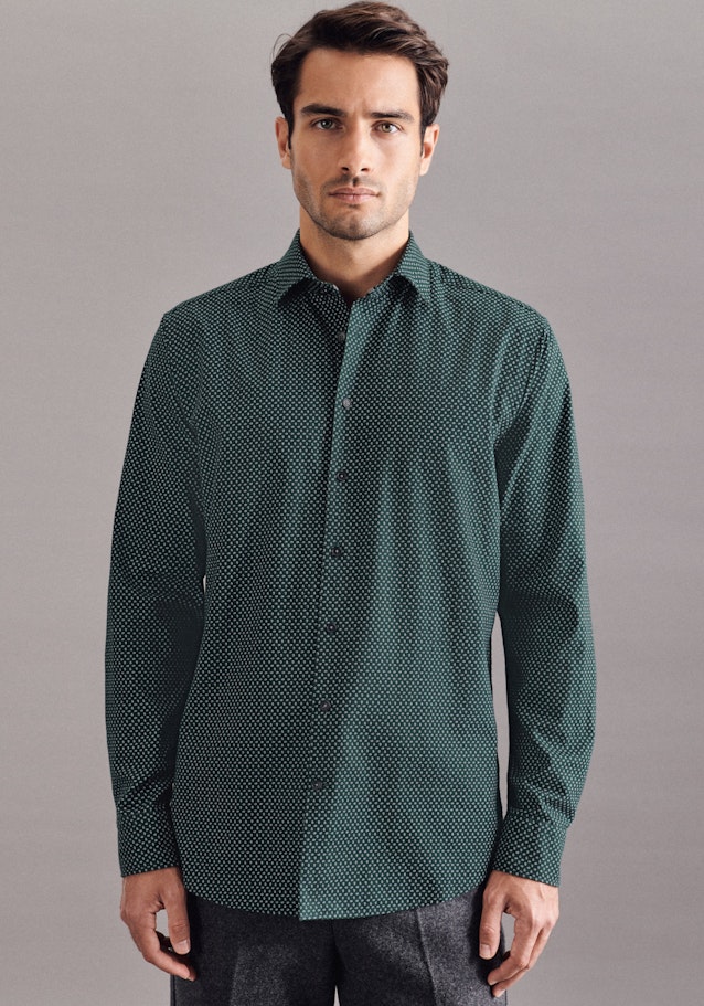 Twill Casual Hemd in Regular mit Kentkragen in Grün |  Seidensticker Onlineshop