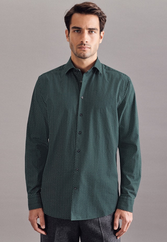 Regular Chemise casual Imprimé in Vert |  Seidensticker Onlineshop