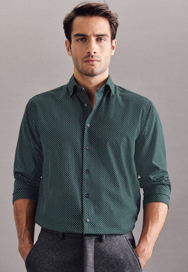 Regular Chemise casual Imprimé in Vert |  Seidensticker Onlineshop