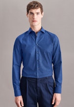 Chemise Business Slim Fil à fil Col Kent in Bleu Moyen |  Seidensticker Onlineshop