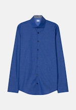 Chemise Business Slim Fil à fil Col Kent in Bleu Moyen |  Seidensticker Onlineshop