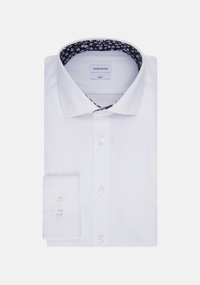 Non-iron Fil a fil Business overhemd in Slim with Kentkraag in Wit |  Seidensticker Onlineshop