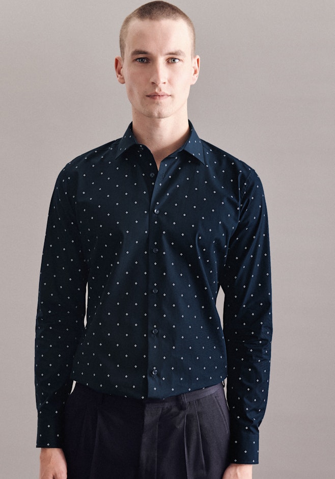 X-Slim Business shirt Print in Dark Blue | Seidensticker online shop
