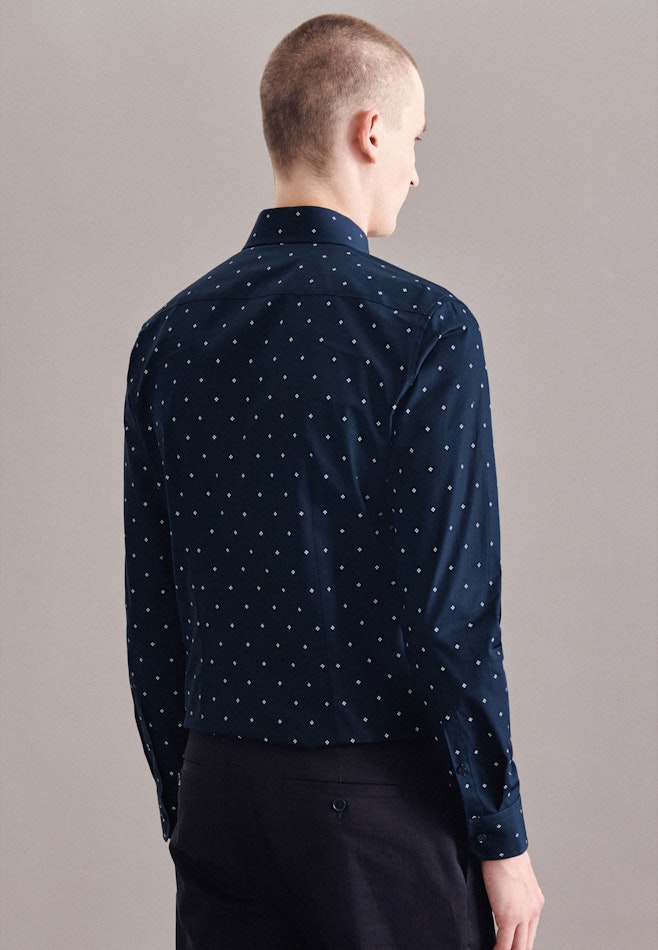 X-Slim Business shirt Print in Dark Blue | Seidensticker online shop